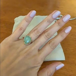 Kendra Scott Light Blue/Green Pear Shaped Ring
